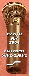 EV967 midrange reduced (presence) setting for even close miking